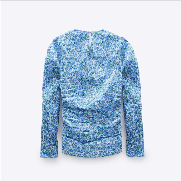 Zara flower printed cotton blouse - Picture 10 of 13